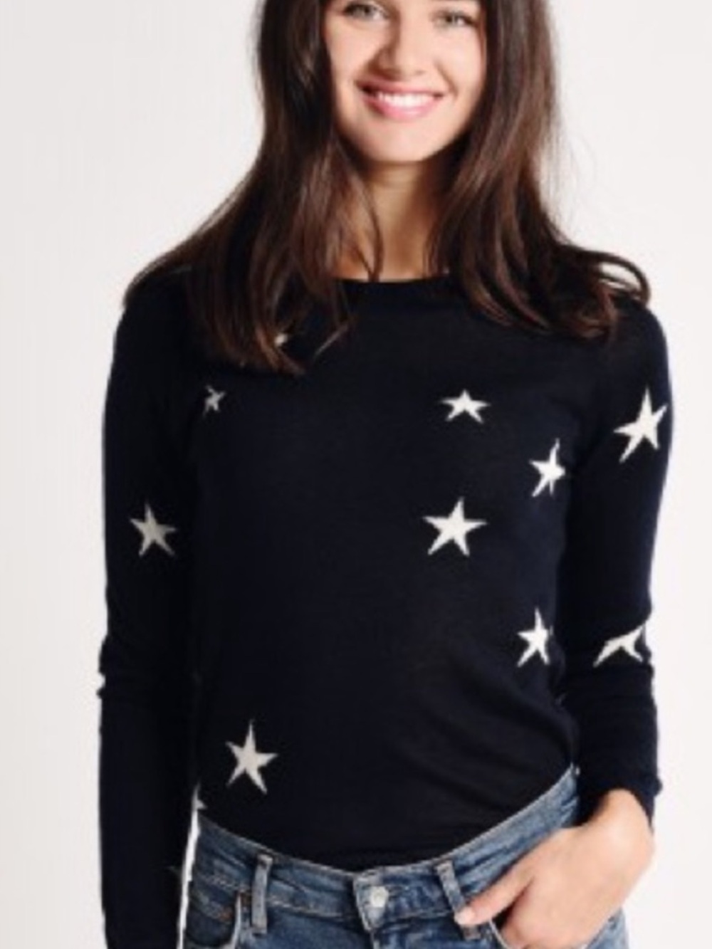 Chinti & Parker Star Pattern Crewneck Sweater Cashmere